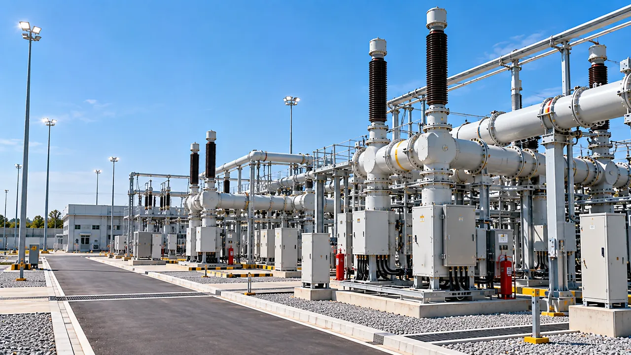 High-voltage switchgear in a substation