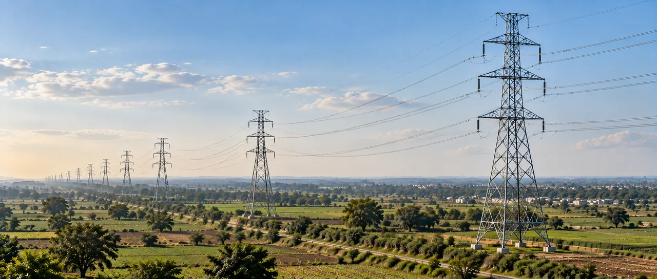 Transmission corridor across open country
